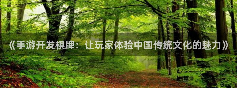 V8娱乐登录：《手游开发棋牌：让玩家体验中国传统文化的魅力》
