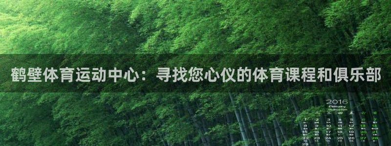 熊猫体育平台官网：鹤壁体育运动中心：寻找您心仪的体育课程和俱乐部